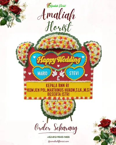 Karangan Papan Bunga Pernikahan di Cipinang Besar Selatan